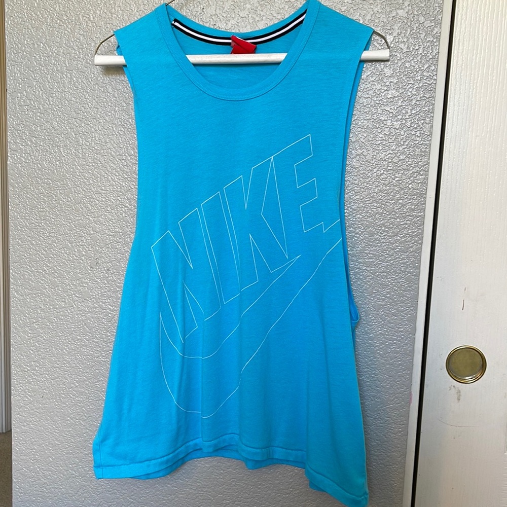 Blue Nike muscle tank size M